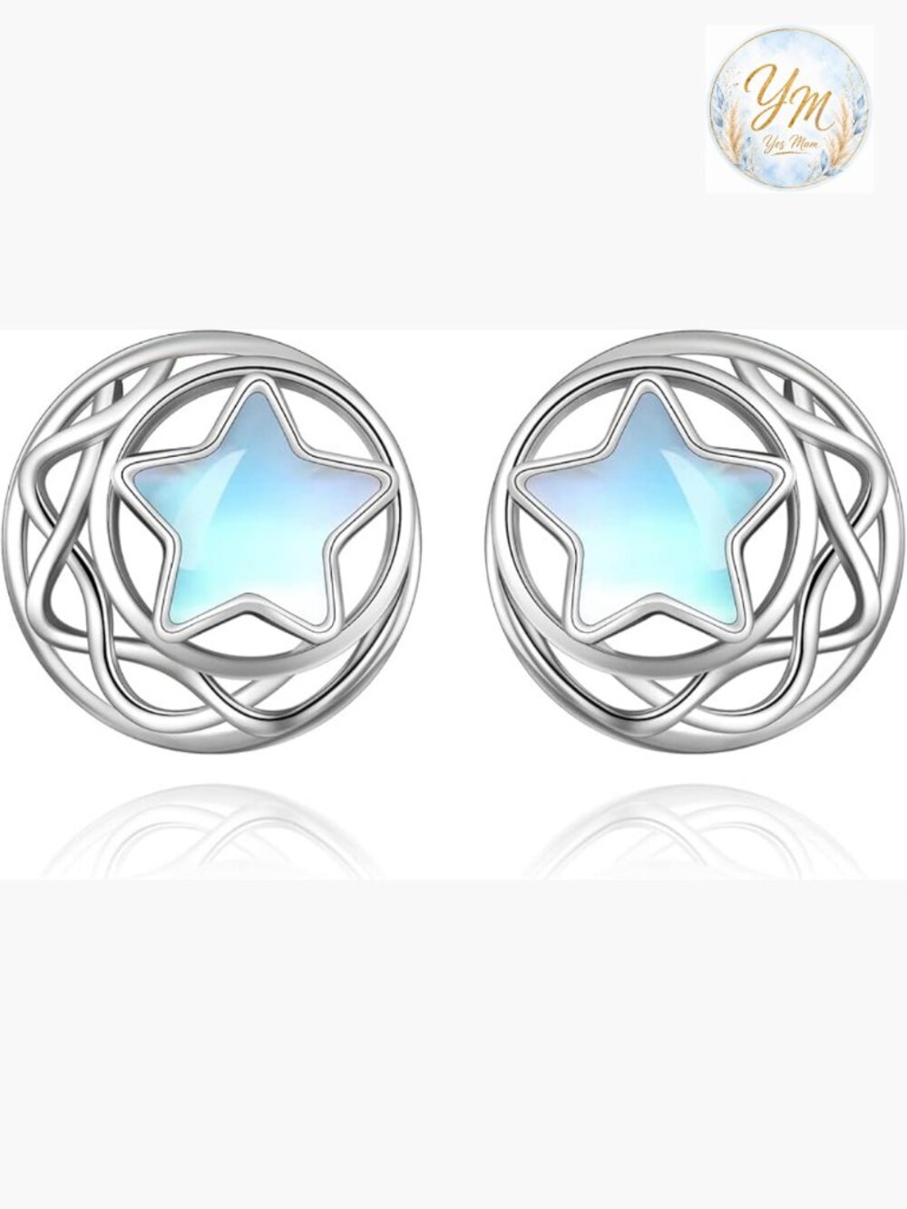 Moonstone Sterling Silver Stud Earrings Hypoallergenic